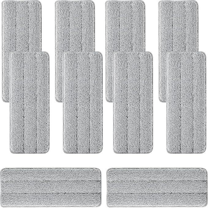 10Pcs Joymoop Mop Replacement Pads, 13 * 4.9'' Universal Mop Pads Mop Head Refills Washable Wet Mop, Compatible with Most 11-13” Size Mops,
