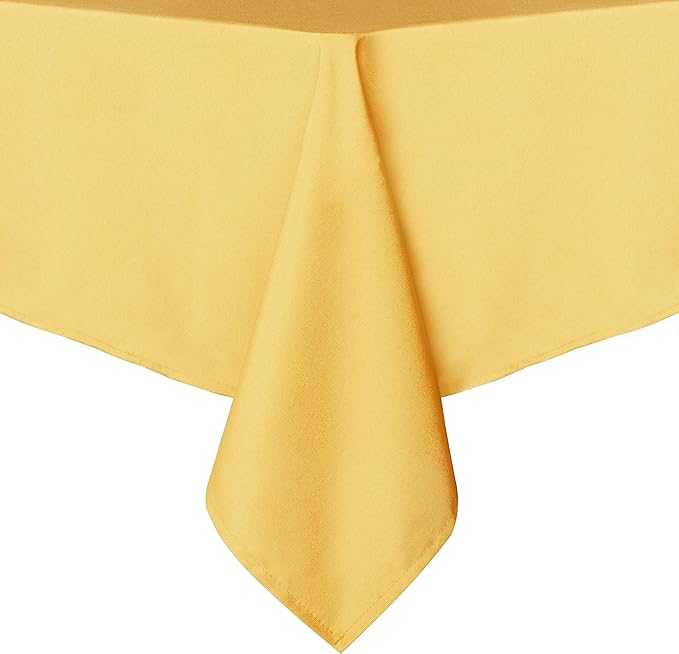 sancua Square Tablecloth - 54 x 54 Inch - Stain and Wrinkle Resistant Washable Polyester Table Cloth, Decorative Fabric Table Cover for Dining Tables, Buffet Parties and Camping, Yellow
