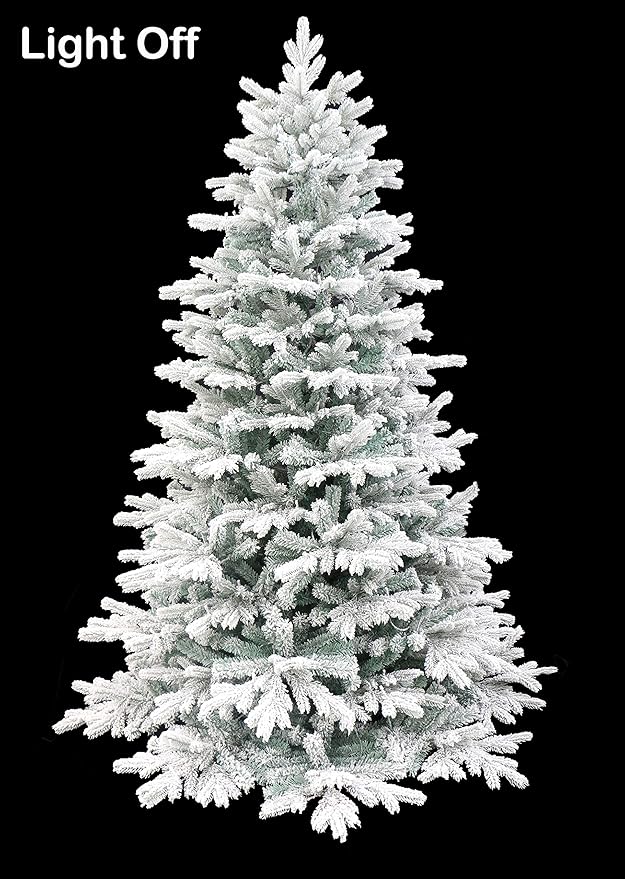 6 Foot Pre-lit Snow Angel Blue Spruce Flocked Artificial Christmas Tree (6ft Pre-lit)