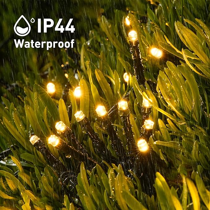 JMEXSUSS 2 Pack Solar String Lights Outdoor Waterproof - Total 400 LED 151FT Solar Christmas Lights Outdoor, 8 Modes Warm White String Light for Outside Patio Yard Tree Garden Christmas Decorations