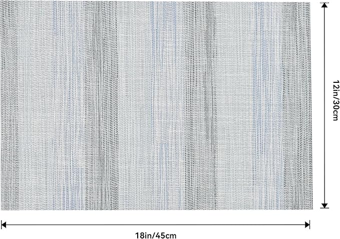 Leetaltree LightSteel Blue Placemats Set of 8 - Heat Resistant Non-Slip Place mats for Dining Table, Washable Durable PVC Vinyl Woven Table Mats(LightSteel Blue, 8)