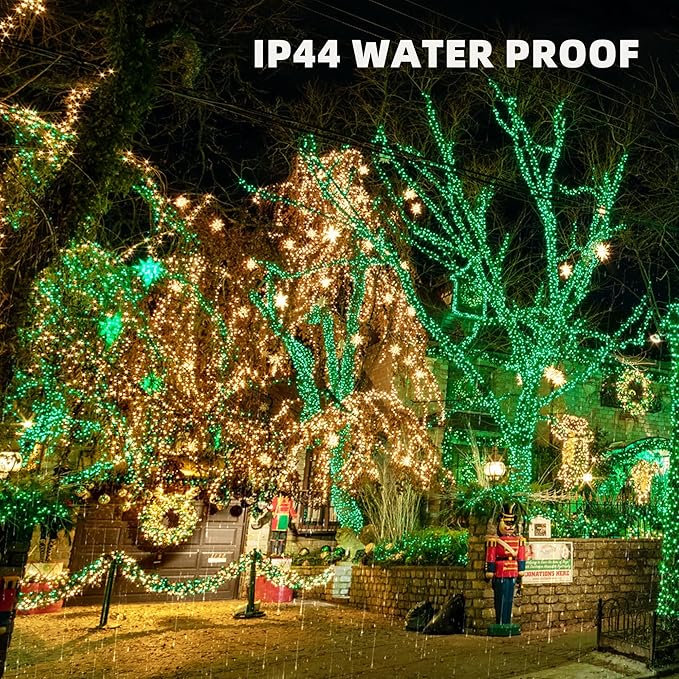 TW SHINE Green Christmas Lights, 18.5FT 100 Count Incandescent Halloween Lights, Waterproof St. Patrick's Day Decorations for Outdoor Indoor Xmas Tree Patio Home Party Garden Yard Decor