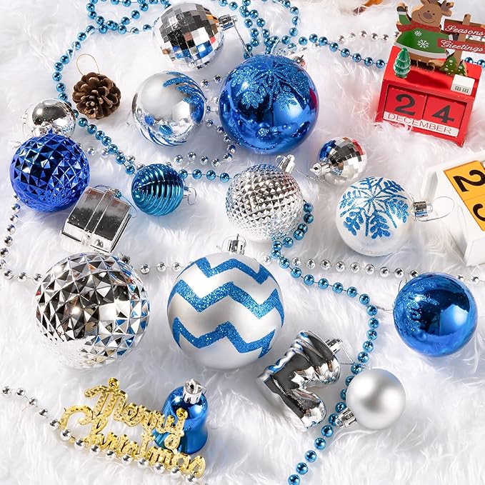 116pc Shatterproof Christmas Ball Ornaments Set with Gift Box - For Tree, Home, Wedding, Party