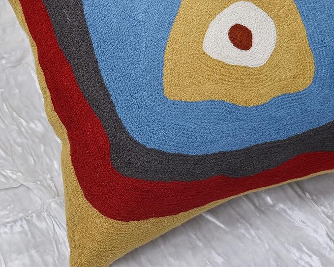 Kandinsky Modern Pillow Cover - Ruby Abstract Pillowcase Farmhouse Chair Contemporary Cushion Outdoor Pillowsham Mid Century Handmade Wool Size 18x18