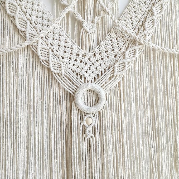 Achart Macrame Wall Hanging Large- Boho Wall Decor- large wall art- Wall Decor Living Room- Macrame Tapestry Boho Decor for Bedroom (Triangle)