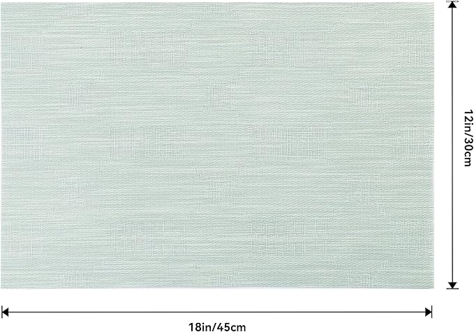 Leetaltree Mint Cream Placemats Set of 4 - Heat Resistant Non-Slip Place mats for Dining Table, Washable Durable PVC Vinyl Woven Table Mats(Mint Cream, 4)