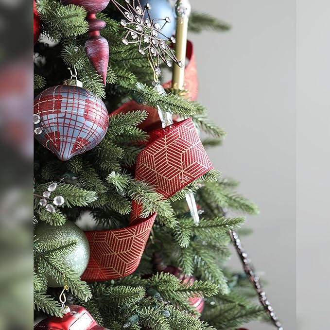 Balsam Hill 7.5ft Unlit Stratford Spruce - Slim Artificial Christmas Tree with True Needle Foliage & Premium Stand for Small Spaces