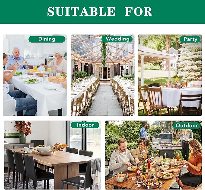 Biscaynebay Textured Fabric Tablecloths 60x108 Inches Rectangular, Natural Water Resistant Tablecloths for Dining, Kitchen, Wedding, Parties etc. Machine Washable