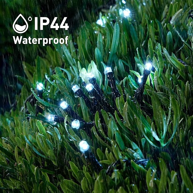 JMEXSUSS 2 Pack Solar String Lights Outdoor Waterproof, Total 400 LED 151FT Solar Christmas Lights Outdoor, 8 Modes White Solar Light for Outside Yard Patio Tree Garden Christmas Decorations