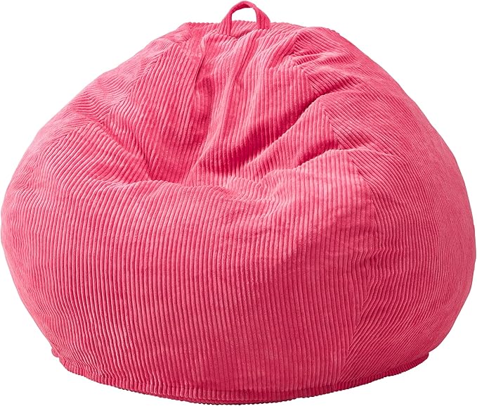 Hobestluk 4.5FT Bean Bag Chair Giant Bean Bag Chair with Filler Included Adult Bean Bag Chairs with Removable Cover for Bedroom Living Room - (Jumbo, Pink)
