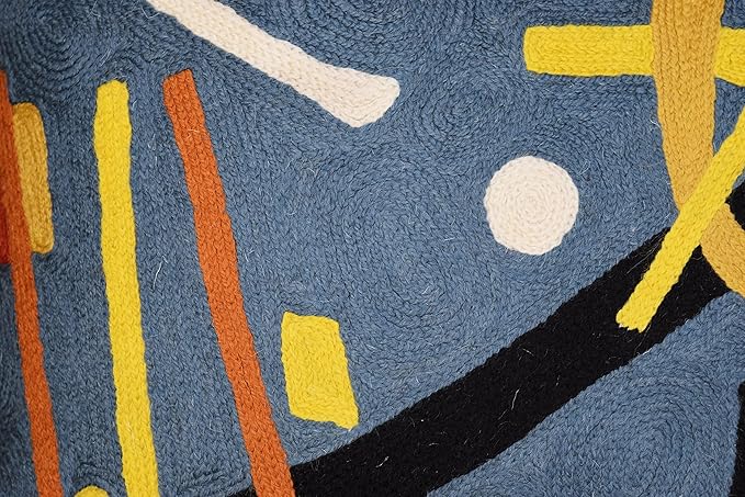 Kandinsky Modern Throw Pillow Cover - Escape | Abstract Pillow | Modern Couch Pillow | Contemporary Pillows | Modern Outdoor Pillow | Mid Century Chair Cushions | Handmade Wool Size 18x18