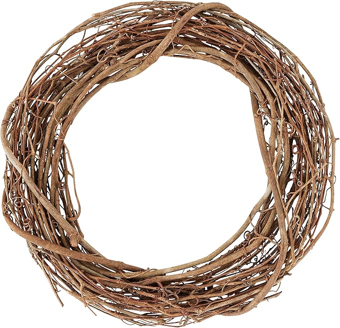 14" Natural Grapevine Wreath by Ashland - Ready-to-Decorate Rustic Home Decor for Weddings, Birthdays, Parties, and Holidays - Bulk 12 Pack