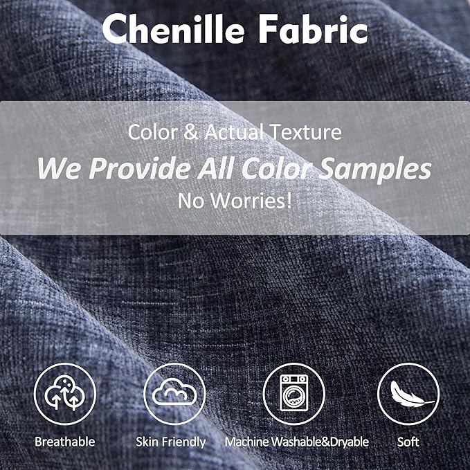 108" U Shaped Couch, Modular Sectional Sofa, 3-Seater Comfy Cloud Couch with Movable Ottoman, Deep Seat Couches for Living Room, Chenille, Navy