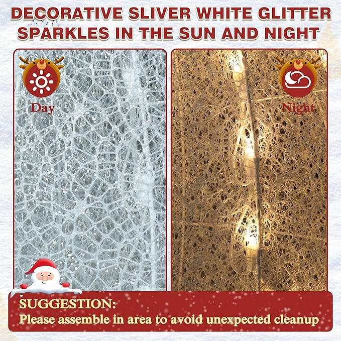 5FT Lighted Snowman with Birds for Christmas Decoration, 3D Pre-Lit Iridescent Snowman Xmas Decor with 90 LED Lights, Glittered Standing Holiday Display for Outdoor, Indoor