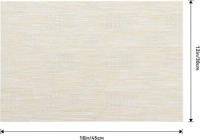 Leetaltree Wheat Placemats Set of 4 - Heat Resistant Non-Slip Place mats for Dining Table, Washable Durable PVC Vinyl Woven Table Mats(Wheat, 4)