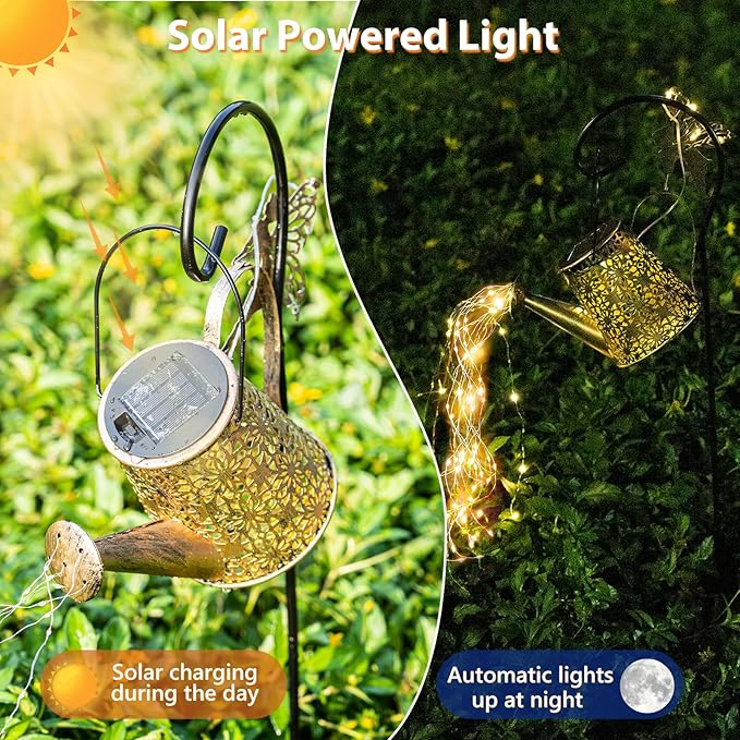 Solar Watering Can Light, Solar Outdoor Decorative,Garden Decor Lights for Yard, IP65 Waterproof Hanging Lantern Landscape Lights, Garden Gifts for Mom, Grandma Women Birthday