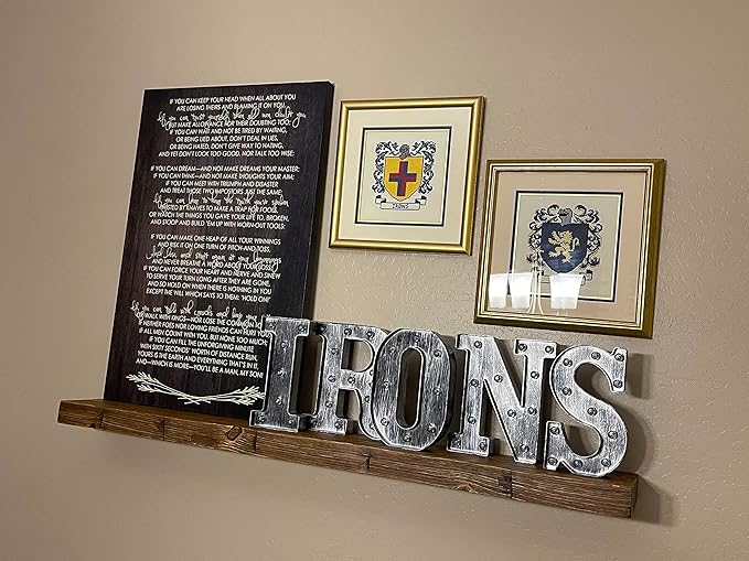 joelsantiques Floating Shelf, Wood Wall Shelf, Natural Wooden Home Decor for Bathroom Kitchen Bedroom, Hanging Mounted Invisible Bracket (Medium Brown, 7" Deep x 48" Wide)