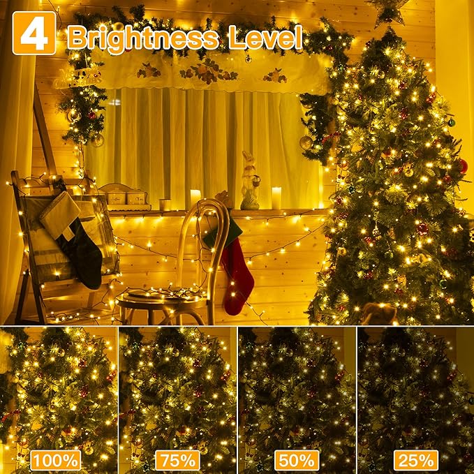 Ollny Christmas Lights, 210FT 640LED Color Changing Christmas Tree Lights with 11 Modes Remote Control, Waterproof Outdoor Light for Outside Indoor Patio Weddings Xmas Decorations