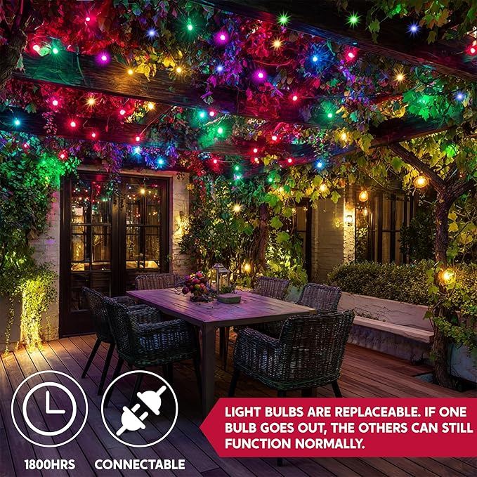 Joiedomi Multicolor Christmas String Lights,200(2x100) 42.6FT Christmas Fairy Tree Lights Plug in for Indoor Outdoor Xmas Decorations Patio Holiday Theme Party Yard House,Green Wire