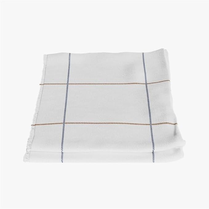 Outer Bug Shield Outdoor Throw Blanket w/Insect Shield Repellent Gear Technology- Lightweight Insect-Repellent Outdoor Blanket, Camping, Picnic & Beach Blanket, Swan White Windowpane Plaid, 50"W x 60"