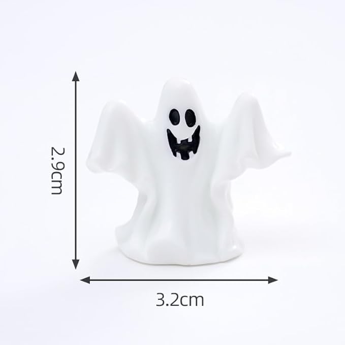12pcs Halloween Mini Resin Figures 12 Styles Tiny Resin Little Small Figures Pumpkin Ghost Skull Miniatures Bulk for Halloween Party Favors Garden Dollhouse Decor