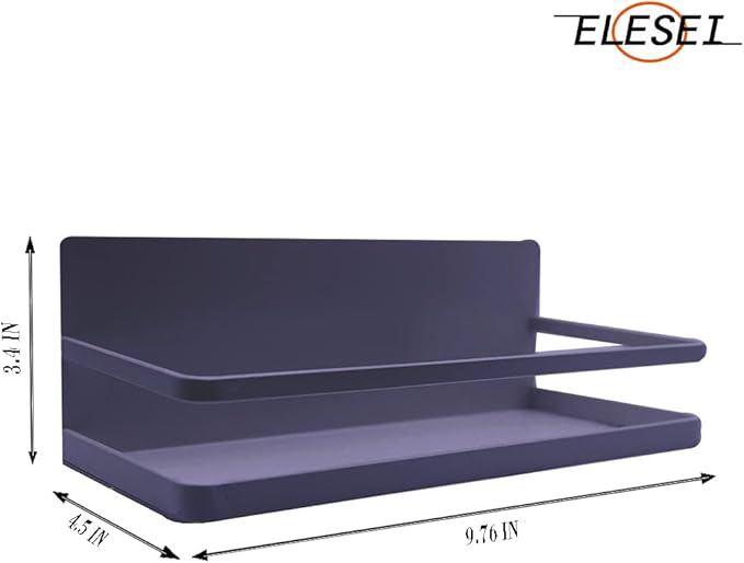 Magnetic Spice Rack Refrigerator Side Magnetic Spice Rack Kitchen Magnetic Shelf Magnetic Fridge Shelf Perfect Space Saver for Kitchen/Apartment 2 Pack (Black)