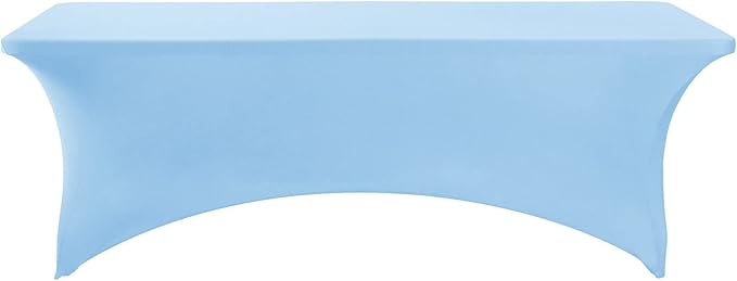 2Pack Spandex Table Cover for 8FT or 4ft or 6ft Table Universal Fitted Stretch Tablecloth for Party, Banquet, Wedding and Events-Blue Mist