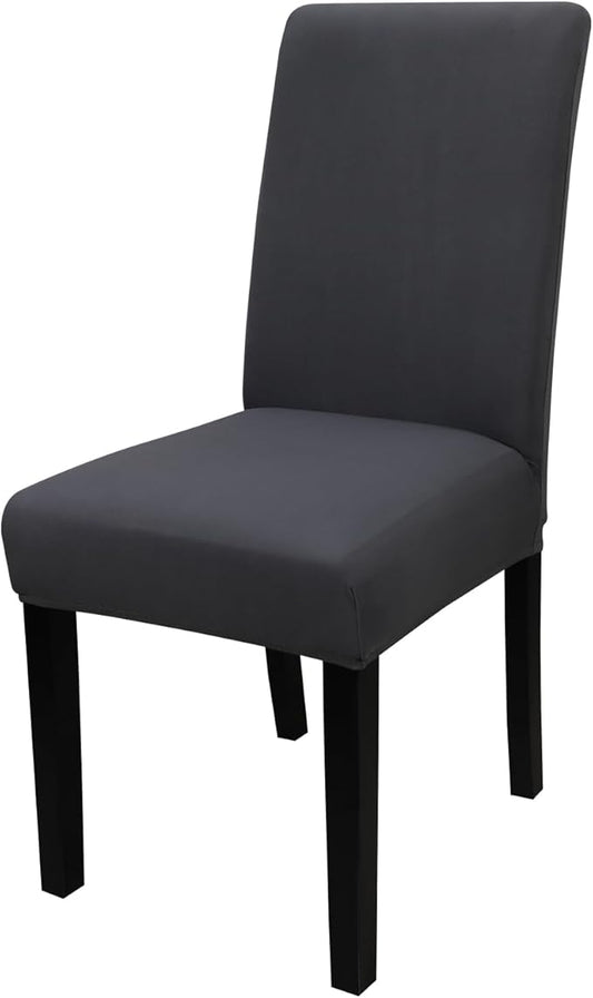 JQinHome Dining Chair Covers Dining Room Chair Slipcovers,High Stretch Removable Washable Parsons Chair Slipcover for Home Party Hotel Wedding Ceremony (Grey)