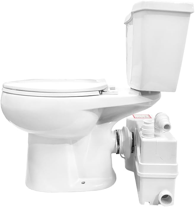 800W/1+HP American Elongated Macerating Toilet Kit with Macerator Pump for Basement Toilet System, 3 - Piece Kit by Lift Assure