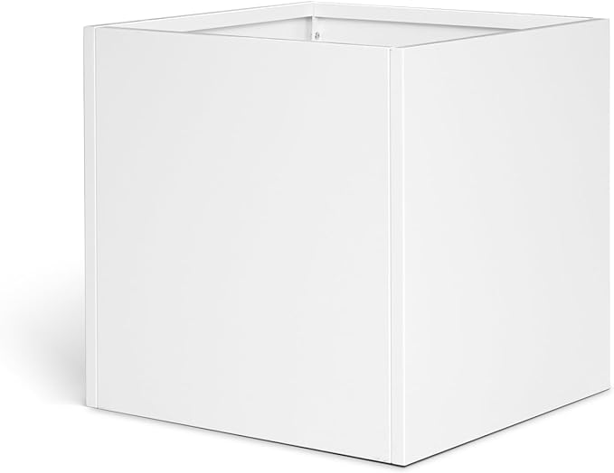 Galvanized Steel Black Planter Box Square 27.6 in Metal Large Planter Box Outdoor Indoor Huge Cube Heavy Duty Flower Pot Modern Commercial Residential for Patio, Deck, Yard, Garden