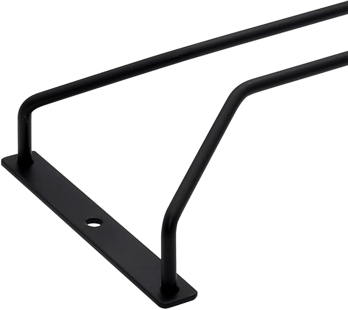 8.8-Inch Wine Glass Rack - Under Cabinet Stemware Wine Glass Holder Glasses Storage Hanger Metal Organizer for Bar Kitchen Black (1 Rows, 3 Pack)