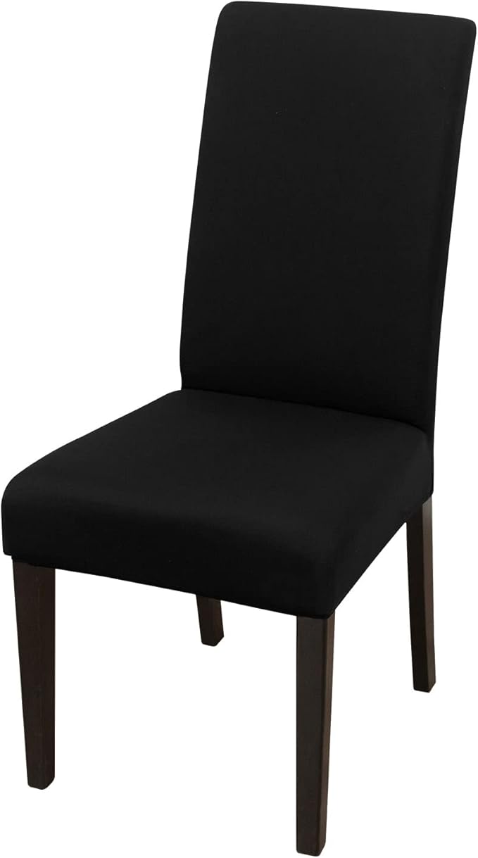 JQinHome Dining Chair Covers Dining Room Chair Slipcovers, High Stretch Removable Washable Parsons Chair Slipcover for Home Party Hotel Wedding Ceremony (Black)