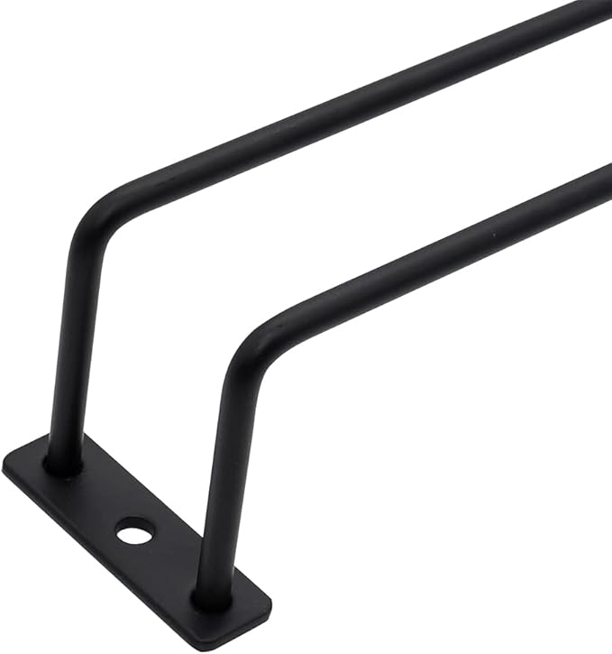 8.8-Inch Wine Glass Rack - Under Cabinet Stemware Wine Glass Holder Glasses Storage Hanger Metal Organizer for Bar Kitchen Black (1 Rows, 3 Pack)