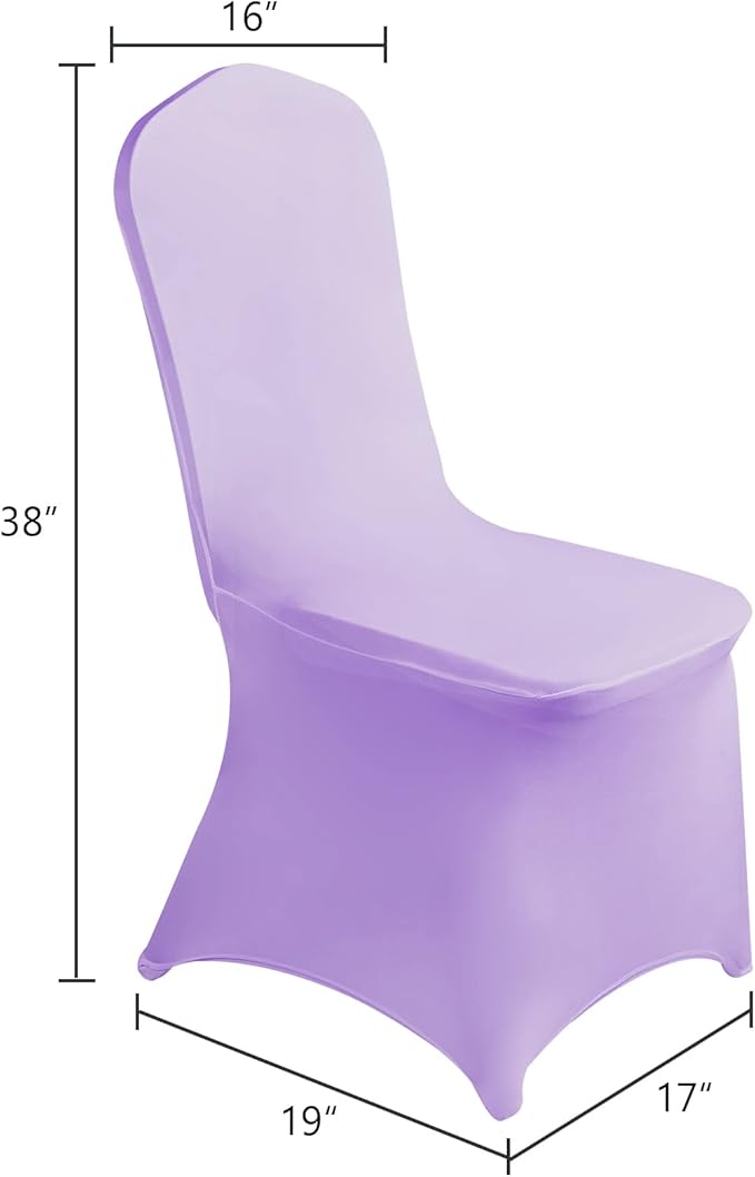 SUPERO Waterproof Spandex Chair Cover 12PCS, Stretch Dining Chair Covers, Polyester Outdoor Chair Covers, Protector Stretch Chair Cover for Party Universal, Banquet, Wedding Event, Hotel(Lavender)