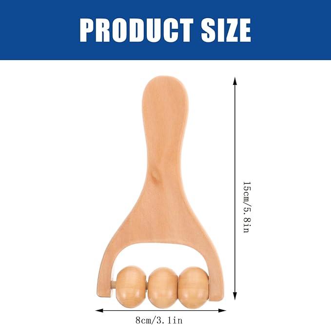 2pcs Wooden Massage Rollers Trigger Point Roller Muscle Relaxation Bead Massage Tools for Neck Back Leg Foot Arm