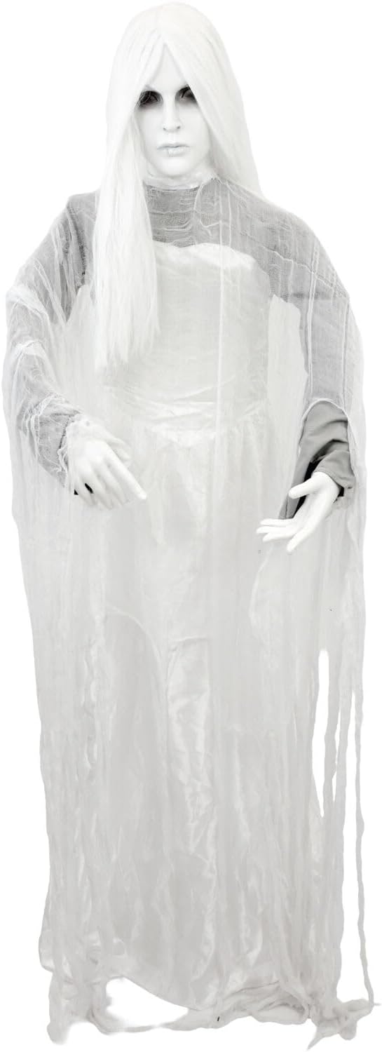 Haunted Hill Farm Rising Ghost Woman by Tekky, Battery-Operated, Sound Activated Animatronic with Sound Effects for Indoor or Covered Outdoor Creepy Halloween Decoration