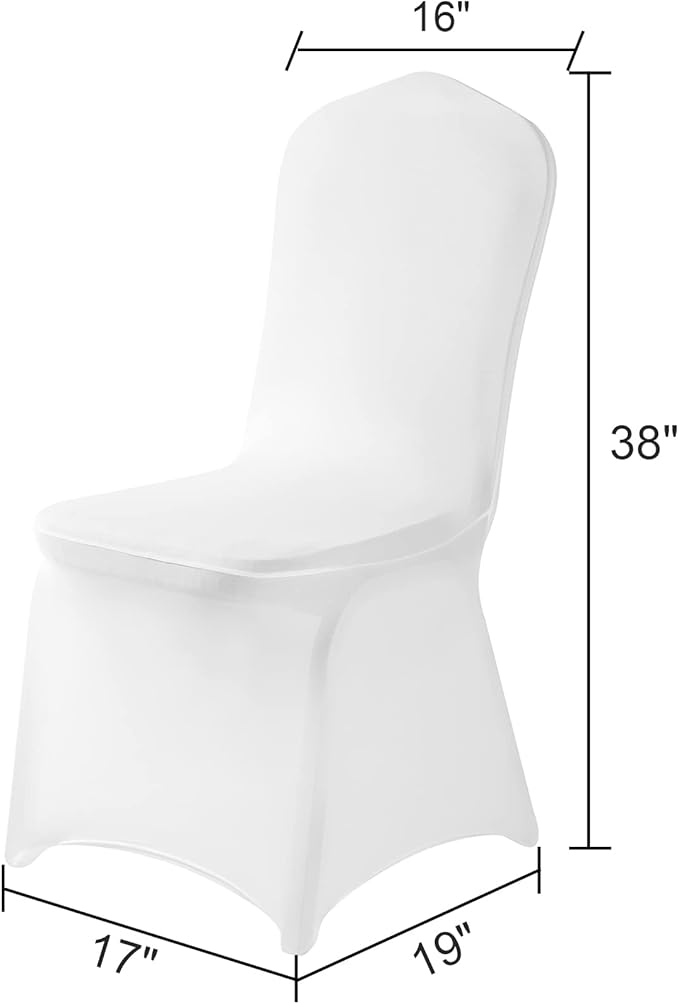 Chair Cover, 12PCS, Durable, Removable, Spandex & Polyester, Solid, White, Furniture Cover for Chair, Great Protection for Living Room, Wedding, Hotel, Restaurant