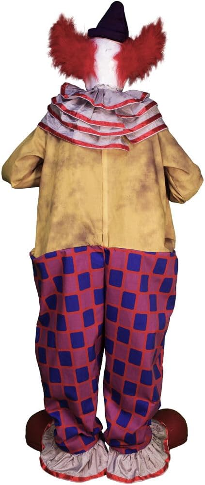 Haunted Hill Farm Motion-Activated Startling Arms Clown by Tekky, Talking Scare Prop Halloween Animatronic for Indoor or Covered Outdoor Creepy Halloween Decorations, Plug-in or Battery Operated