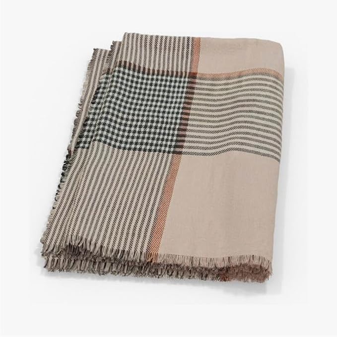 Outer Bug Shield Outdoor Throw Blanket w/Insect Shield Repellent Gear Technology- Lightweight Insect-Repellent Outdoor Blanket, Camping, Picnic & Beach Blanket, Striped Plaid, 50”W x 60”