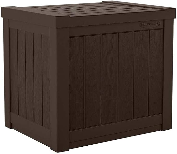 Suncast 17 x 22 Inch Resin 22-Gallon Patio Storage Deck Box, Java Brown (2 Pack)
