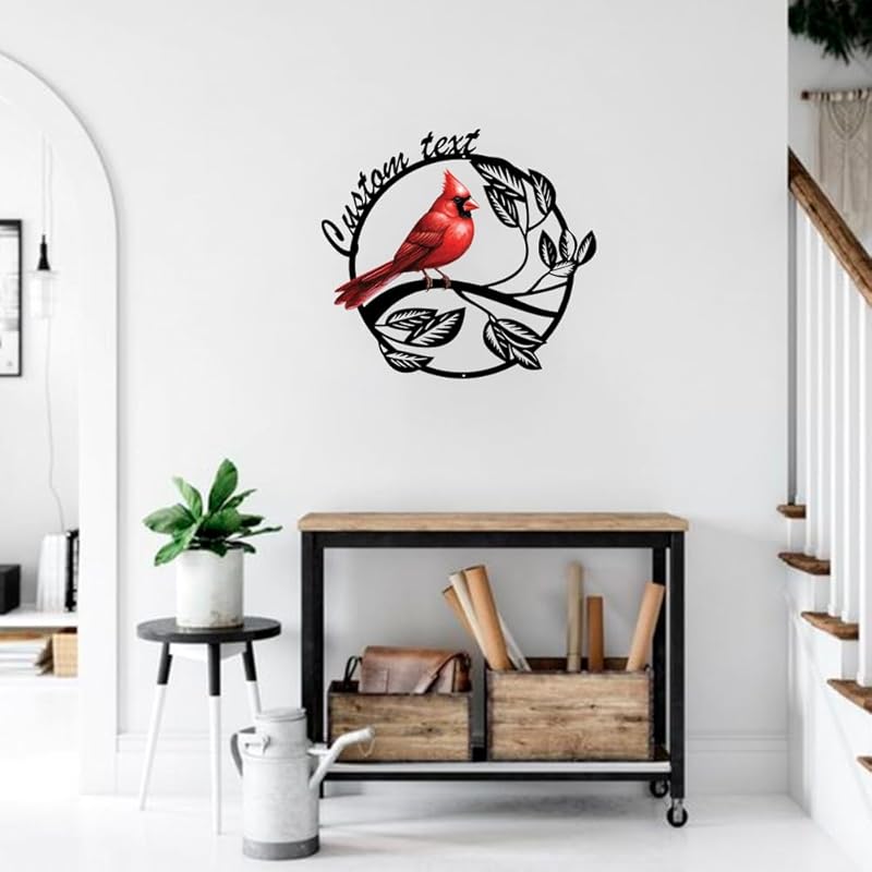 Personalized Name Garden Cardinal Metal Signs, Custom Family Name Yard Decor for Outdoor Outside, Cardinal Lawn Patio Stake Gardening Enthusiasts Grandmothers Gift