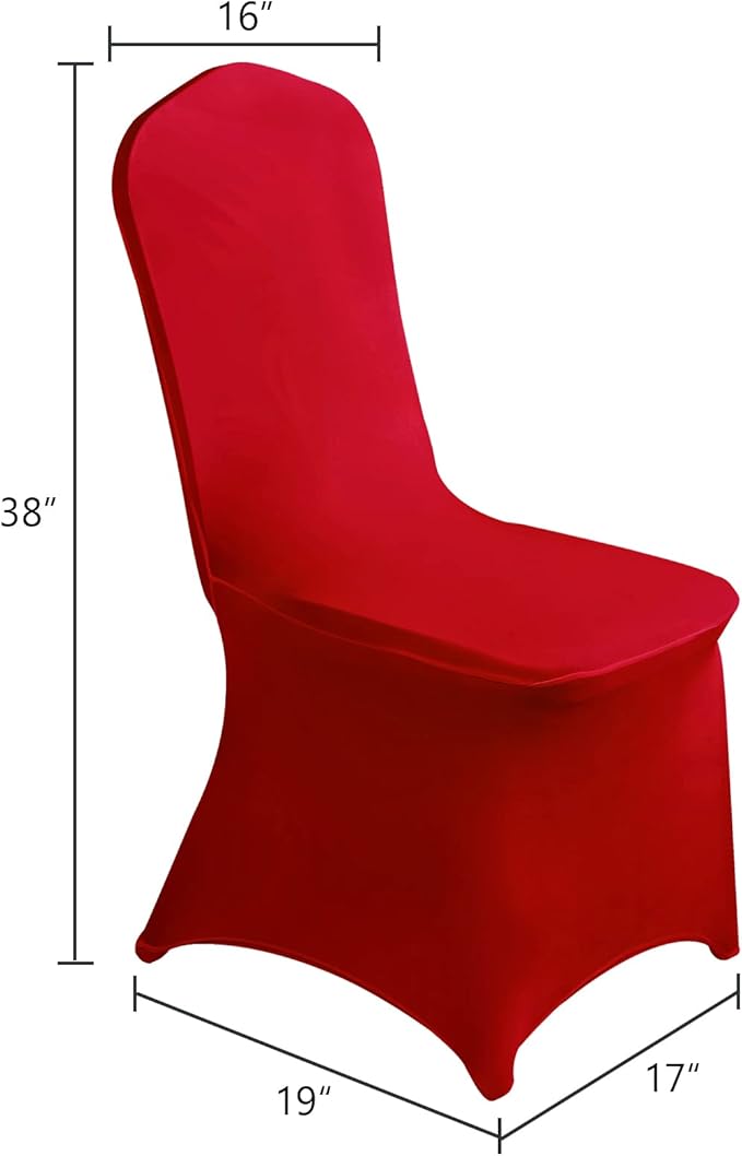 SUPERO Waterproof Spandex Chair Cover 25PCS, Stretch Dining Chair Covers, Polyester Outdoor Chair Covers, Protector Stretch Chair Cover for Party Universal, Banquet, Wedding Event, Hotel(Red)