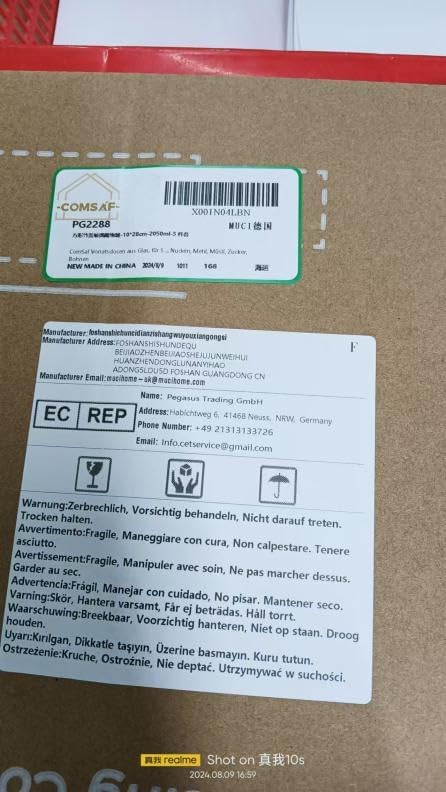 ComSaf Glass Spaghetti Pasta Storage Containers with Lids 2.2 Qt Set of 3, Tall Clear Airtight Food Storage Jar with Lid for Noodles Flour Oat Cereal Sugar Beans, Sqaure Spaghetti Pantry Containers