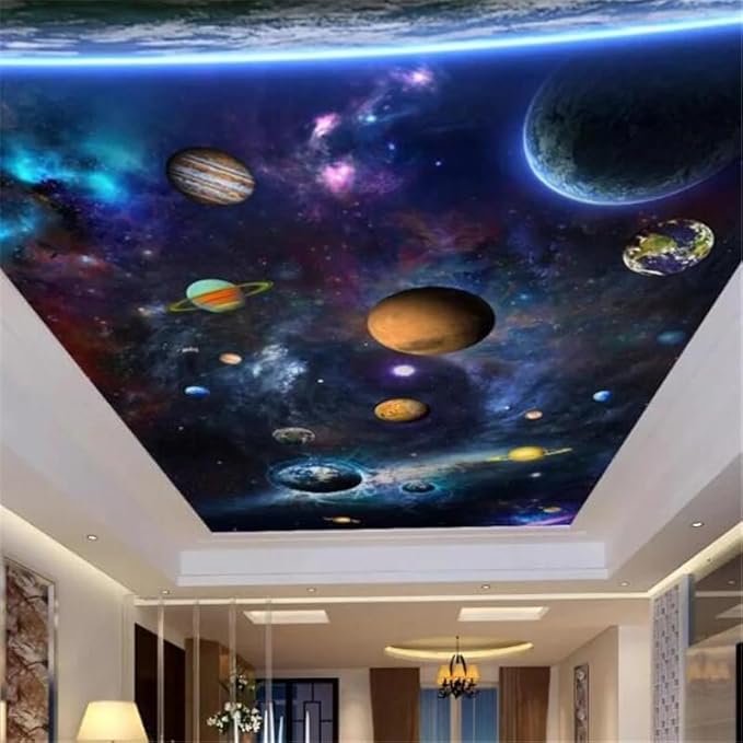 Custom Wallpaper Universe Wallpaper Space Planet 3D Mural Living Room Bedroom Ceiling Mural Galaxy Wallpaper