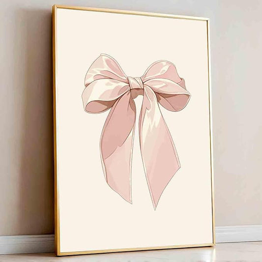 Vlolvfe Pink Bow Pictures Watercolor Bow Picture Bows Poster Light Pink Bows Poster Preppy Coquette Posters Trendy Aesthetic Wall Art Girly Room Decor 16x24inch No Frame