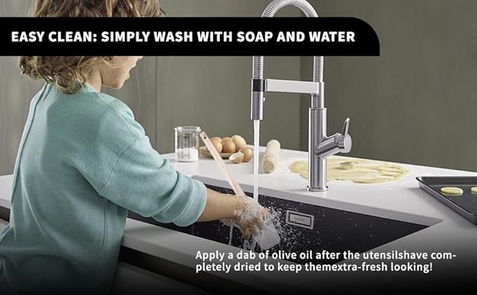 Ptanexx Wooden Handle Silicone Spatula Set 5 Piece, Batter Mixing Spatula, Spatula for Cooking, Jars, Baking, Mixing, Frosting