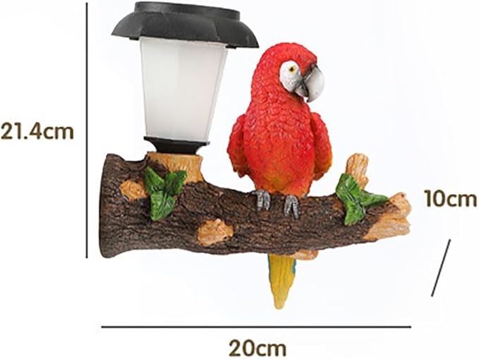 ParrotTree Hugger with Solar Lantern Outdoor Garden Hanging Statues Fence Solar Lights Ideal Parrot Housewarming&Birthday Gifts for Grandma Mom Women
