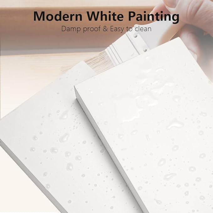 Habudda Floating Shelves for Wall, Display Shelf for Bathroom Bedroom Kitchen, Rustic Decor Pine Solid Wood Bookshelf, 30 Inch Long, Set of 2, White