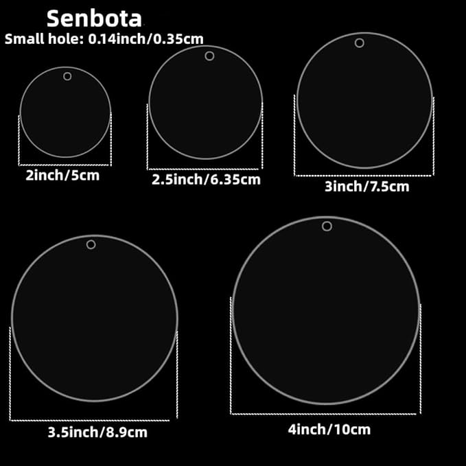 50 Pieces Clear Acrylic Circle Keychains Tags 2.5"/63.5 mmx1.5 mm Thicker Acrylic Discs with Holes,for Hanging Keychain and DIY Craft Painting Projects