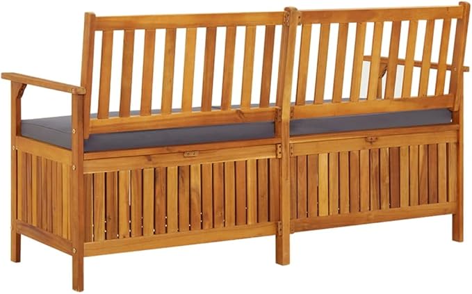 vidaXL Outdoor Storage Bench Deck Box for Patio Furniture Solid Wood Acacia